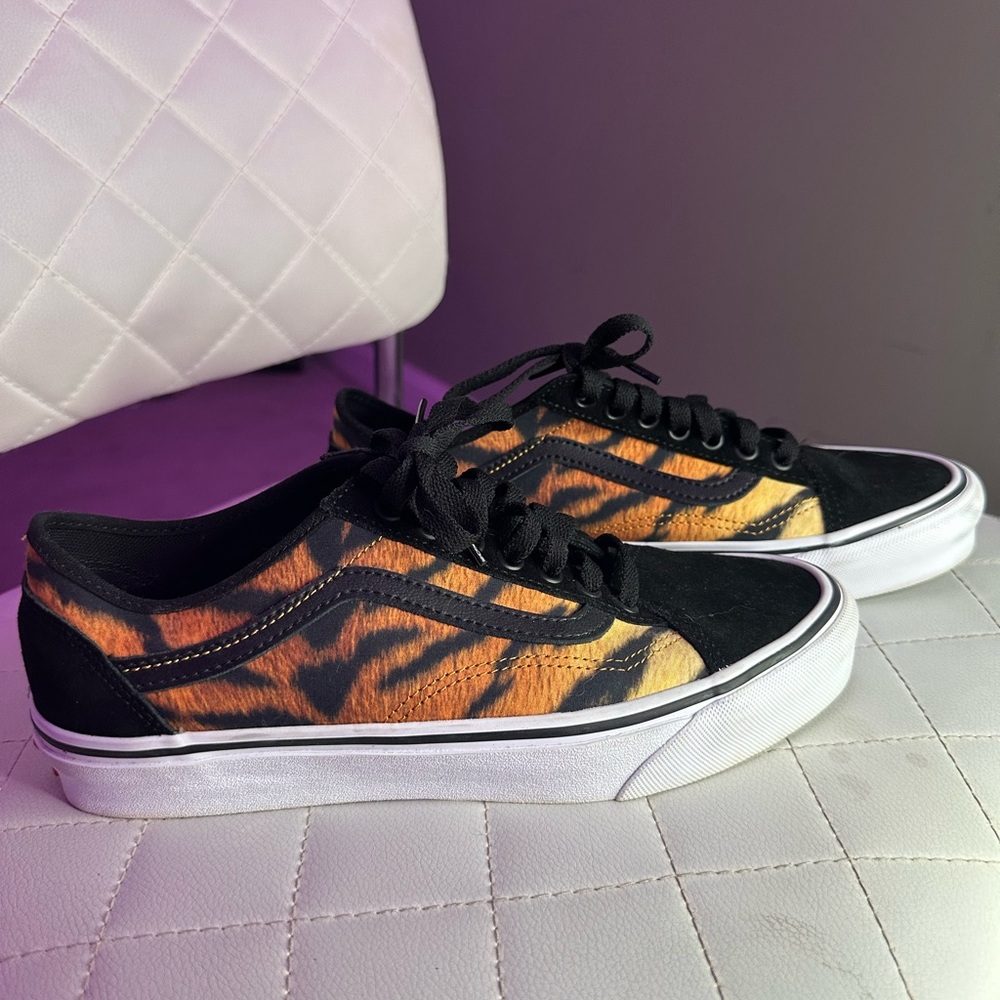 Tiger Printed Vans! Worn once!